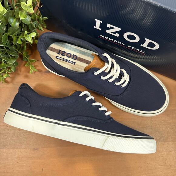 Izod Men's Rangley Canvas Memory Foam Lace Up Shoes Size 12 - Picture 2 of 8